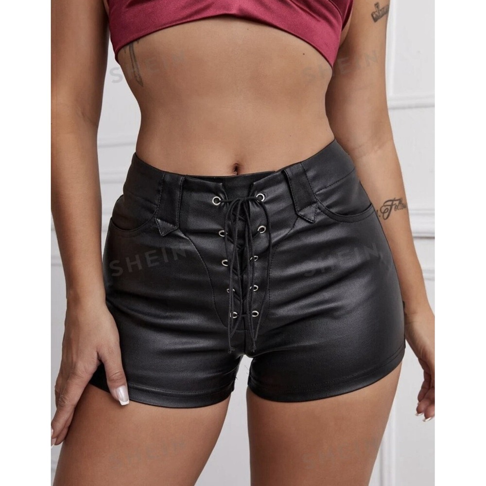 Garment Eyelets Drawstring Denim Shorts Size Large (8/10)